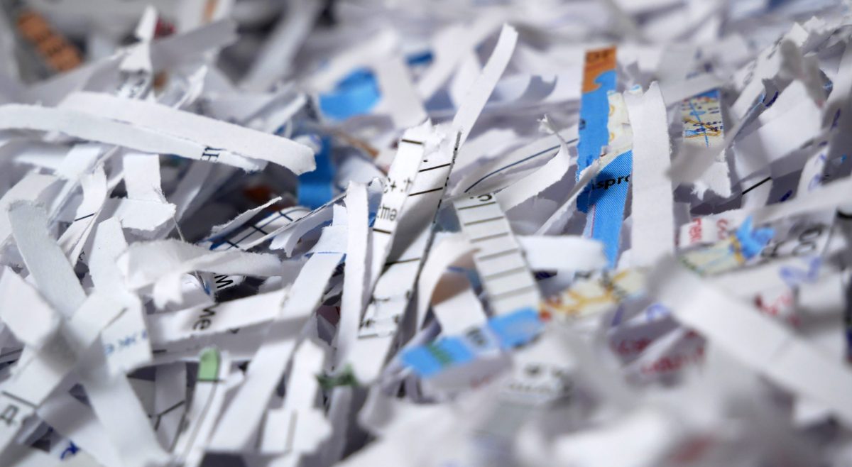 Shredded,Documents,To,Protect,Confidential,Information,Background,,Concept,,Top,View