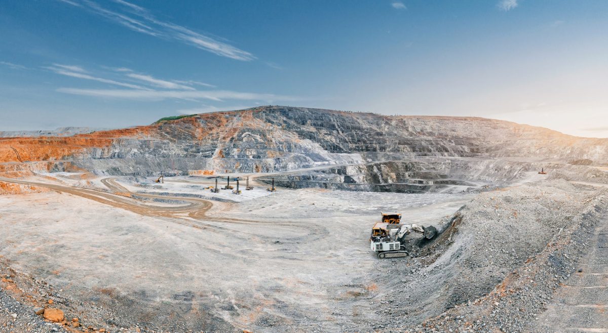 Panoramic,Open,Pit,Mine,Landscape,With,Heavy,Truck,And,Quarry